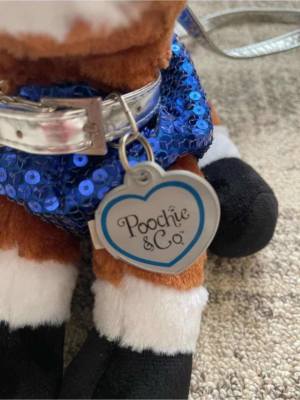 Rare Poochie & Co Girl's brown, blue, black/ Sequin Horse Shoulder Purse/Bag.